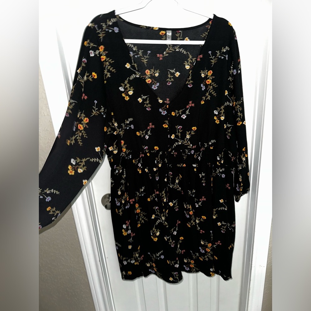 Floral Black Dress